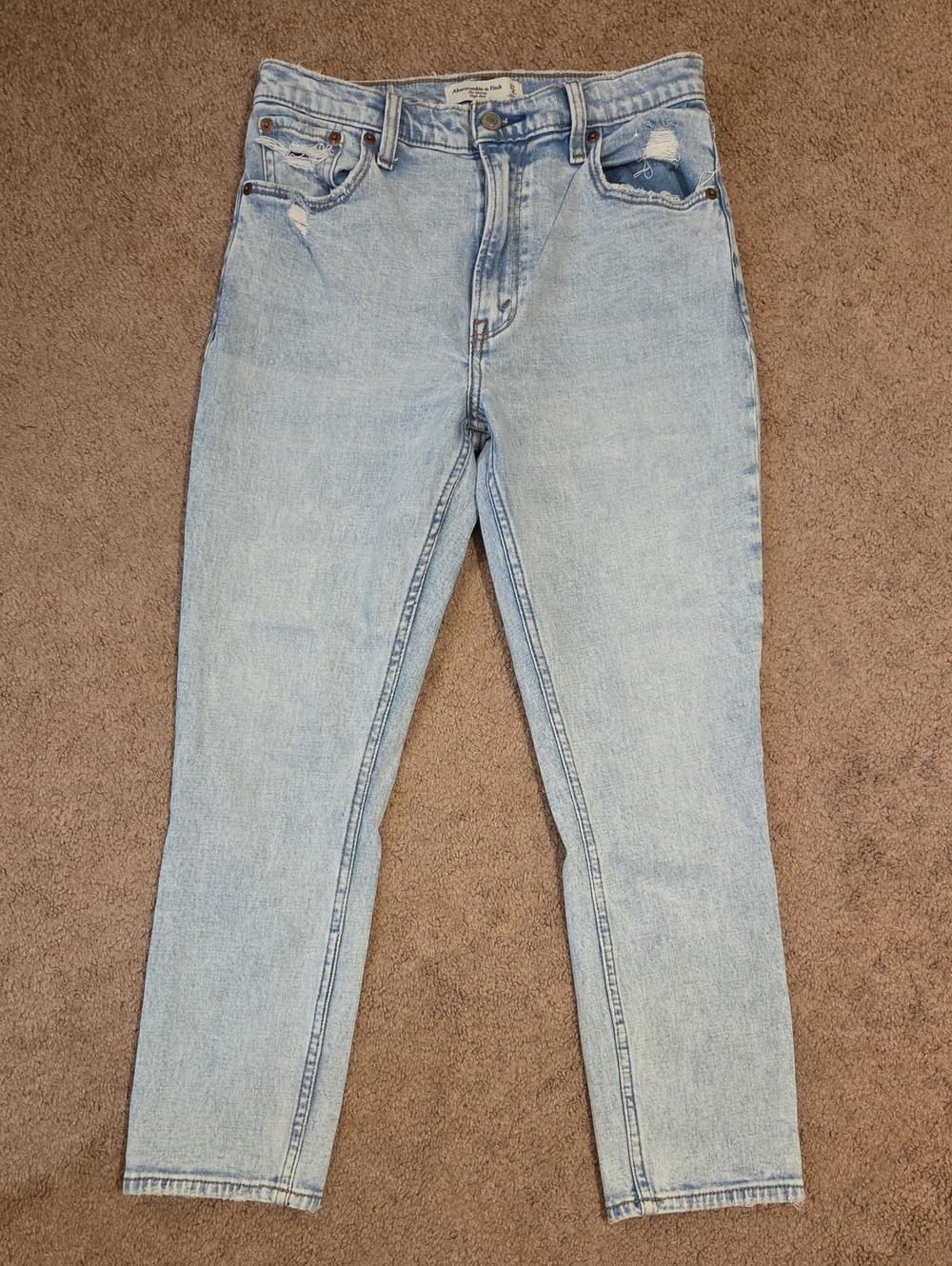 Abercrombie & Fitch Light Blue High-Rise Women's Ankle Jeans
